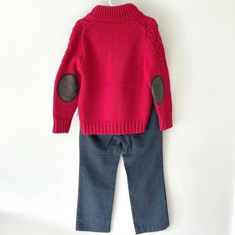 Gap Red Mockneck Sweater & Gray Pants NWT Size 5